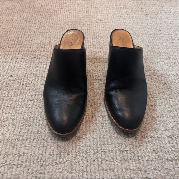 Madewell Black Leather Harper Mules with Block Heel - Picture 3 of 4